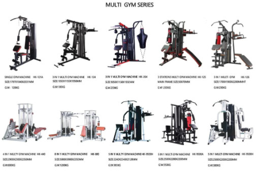 Máy tập thể dục đa năng 1200kg thép 8 trạm 3800 * 3900 * 2350mm