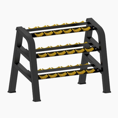 Giá đỡ tạ tập thể dục bằng ống thép 3 tầng cho phòng tập thể dục tải 200kgs