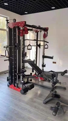 Nhà phòng tập thể dục thể dục Thiết bị tập thể dục Rack huấn luyện viên tích hợp chức năng Smith Squat Rack